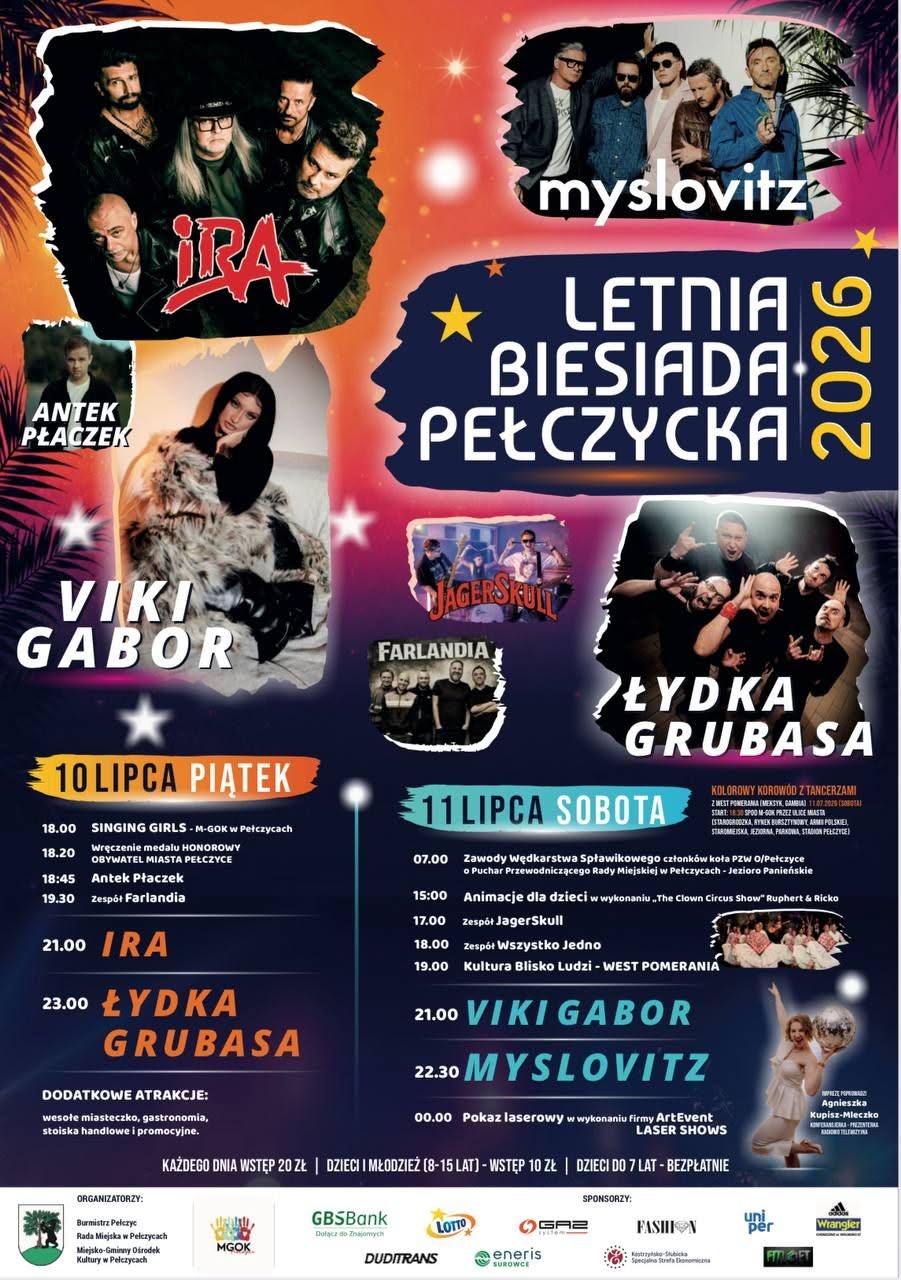 Letnia Biesiada Pełczycka 2026 już w ten weekend. Gwiazdy polskiej muzyki wystąpią w Pełczycach