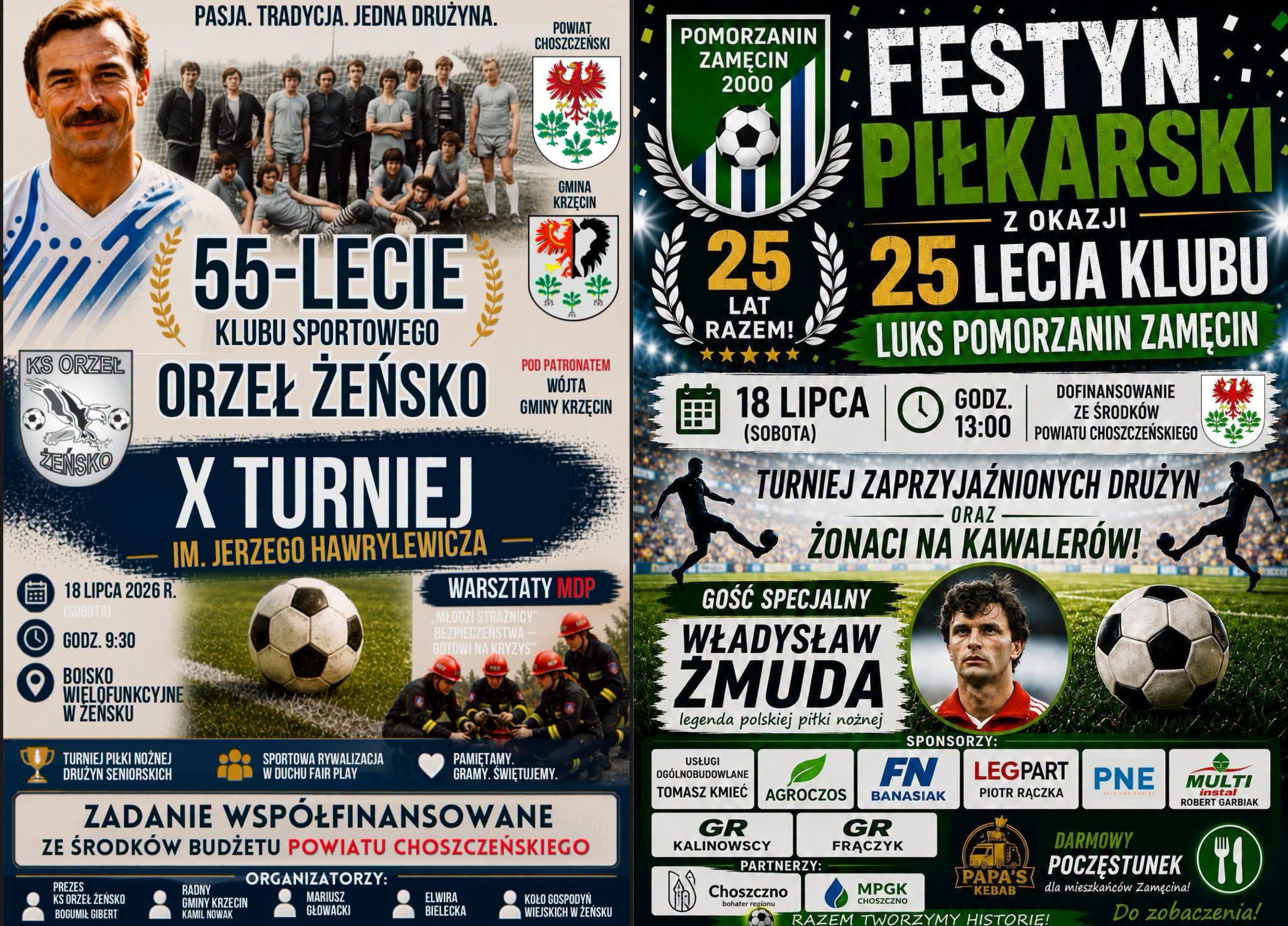 Wielkie święto lokalnego futbolu: Jubileusze w Zamęcinie i Żeńsku już w najbliższą sobotę.