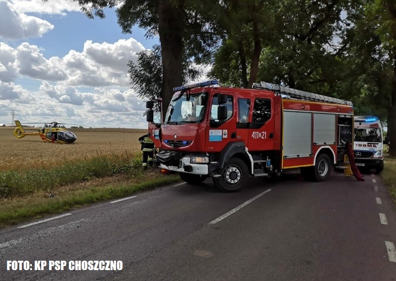 Śmiertelny wypadek po Choszcznem, dwa wypadki i pożar w powiecie. 